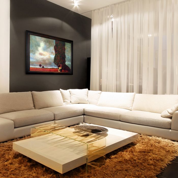 High Poplar Pre-framed - Veine D'Or Bronze Angled Frame 24"X36"