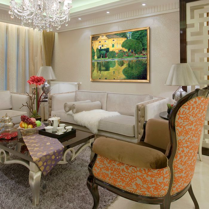 Schloss Kammer on Attersee Pre-Framed - Gold Luminoso Frame 30"x40"