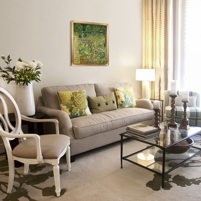 Fruit Garden With Roses Pre-Framed - Gold Luminoso Frame 20"X24"