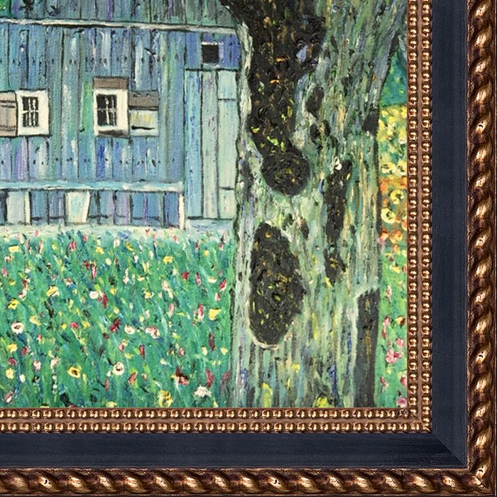 Farmhouse in Upper Austria Preframed - Verona Black and Gold Braid 20" X 24"