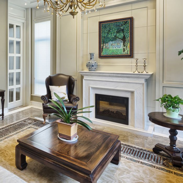 Farmhouse in Upper Austria Preframed - Verona Black and Gold Braid 20" X 24"