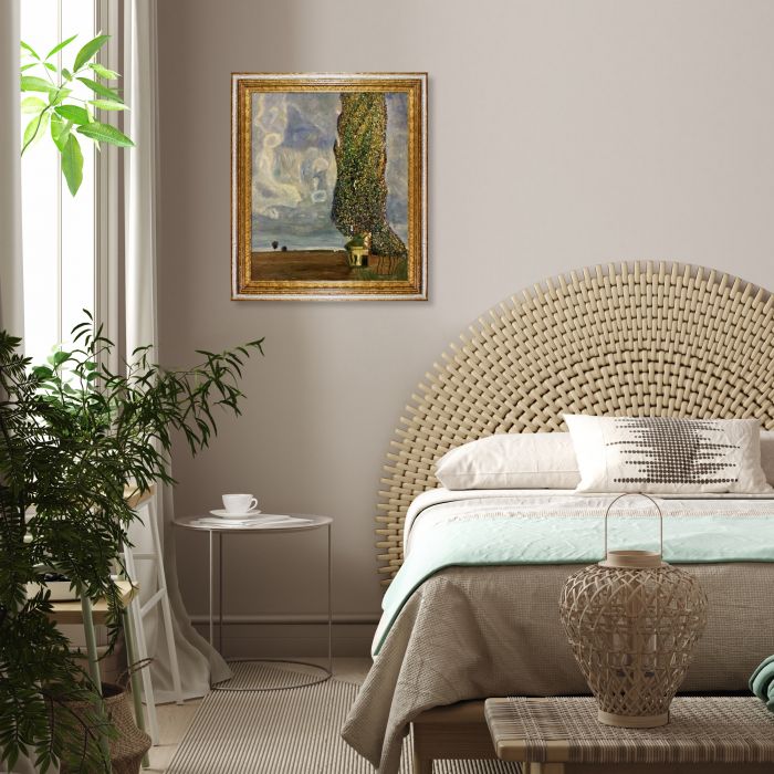 The Large Poplar II (Gathering Storm) Pre-Framed - Tuscan Crackle Frame 20"X24"