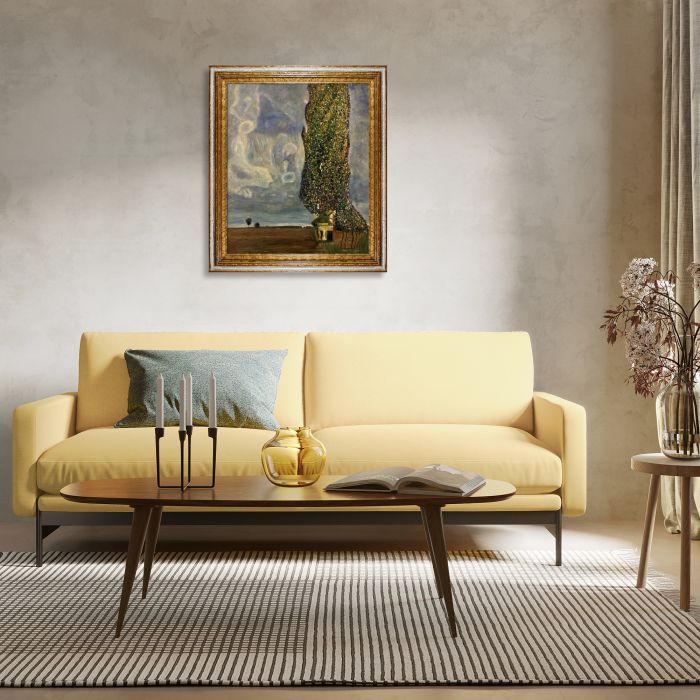 The Large Poplar II (Gathering Storm) Pre-Framed - Tuscan Crackle Frame 20"X24"