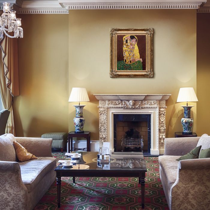 The Kiss (Full View - Luxury Line) Pre-Framed - Renaissance Bronze Frame 20"X24"