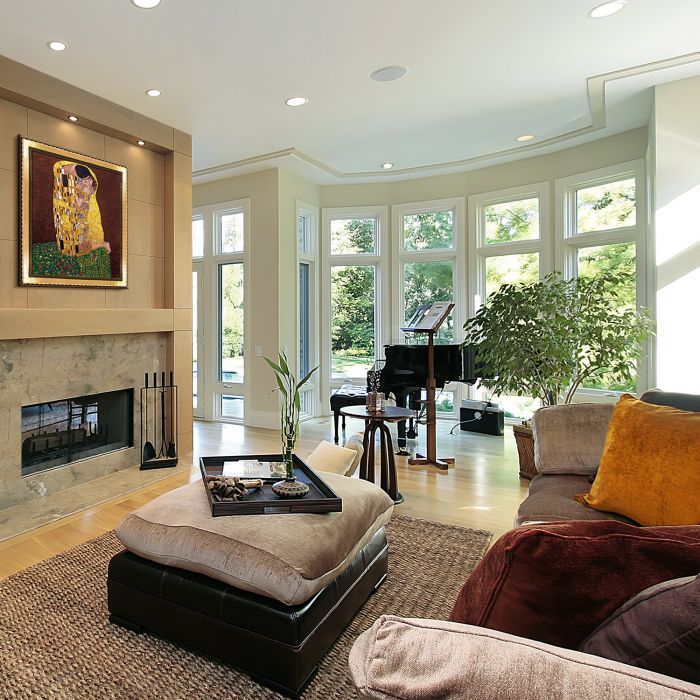 The Kiss (Full View - Luxury Line) Pre-Framed - Verona Gold Braid Frame 20"X24"