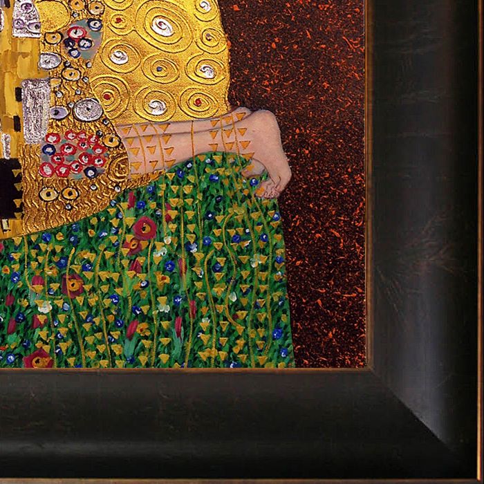 The Kiss (Full View - Luxury Line) Pre-Framed - Veine D'Or Bronze Scoop Frame 20"X24"