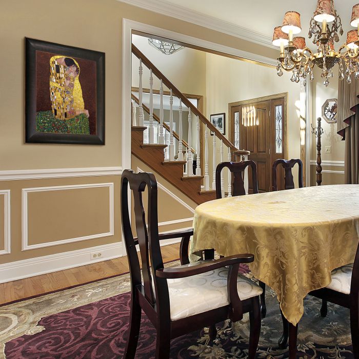 The Kiss (Full View - Luxury Line) Pre-Framed - Veine D'Or Bronze Scoop Frame 20"X24"