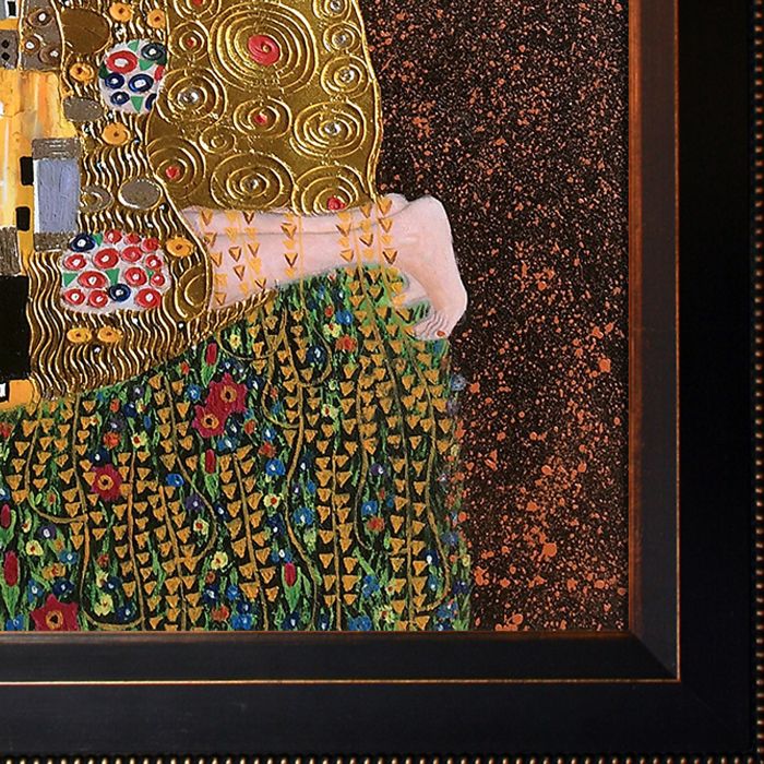 The Kiss (Full View - Luxury Line) Pre-Framed - Veine D'Or Bronze Angled Frame 20"X24"