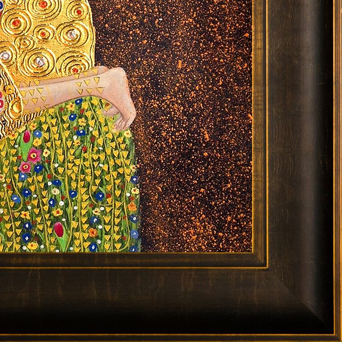 The Kiss (full view - Luxury Line) Pre-Framed - Veine D'Or Bronze Scoop Frame 24"X24"