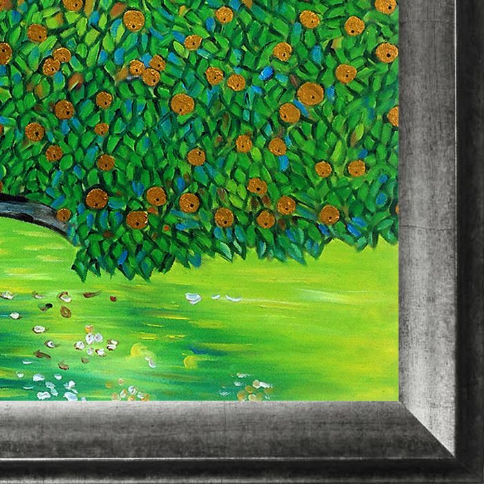 Golden Apple Tree (Luxury Line) Pre-Framed - Athenian Distressed Silver Frame 20"X24"