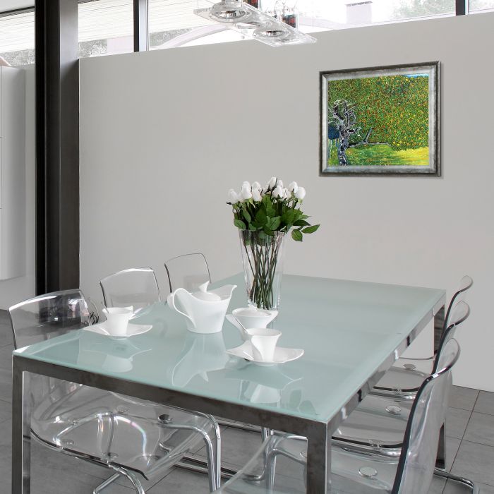 Golden Apple Tree (Luxury Line) Pre-Framed - Athenian Distressed Silver Frame 20"X24"