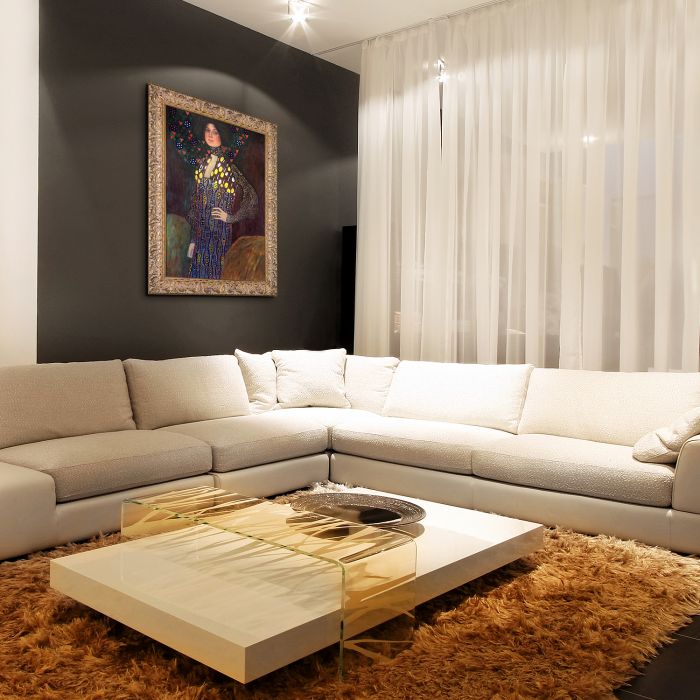 Portrait of Emilie Floge (Luxury Line) Pre-Framed - Espana Gold Frame 24" X 36"