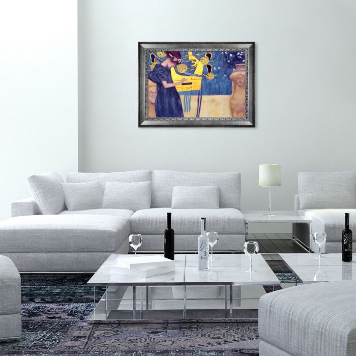 Musik (Luxury Line) 1895 Pre-Framed - Distressed Ornate Silver Custom Stacked Frame 24" X 36"