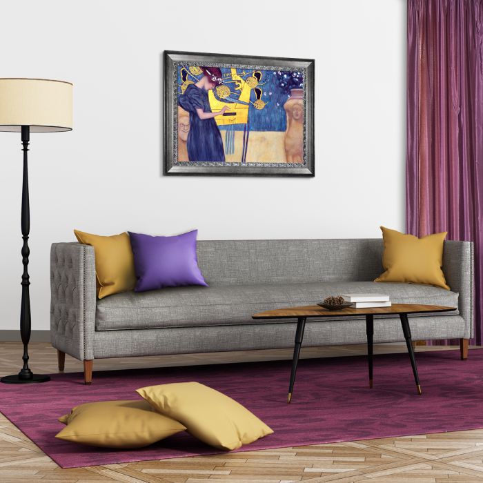 Musik (Luxury Line) 1895 Pre-Framed - Distressed Ornate Silver Custom Stacked Frame 24" X 36"