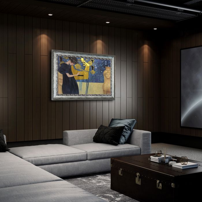 Musik (Luxury Line) 1895 Pre-Framed - Distressed Ornate Silver Custom Stacked Frame 24" X 36"