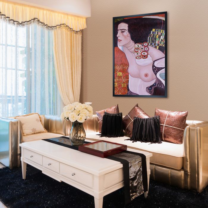 Judith II (Salome) Luxury Line Pre-framed - Studio Black Wood Frame 24"X36"