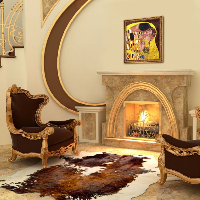 The Kiss (Luxury Line) Pre-Framed - Versailles Gold Frame 20" X 24"