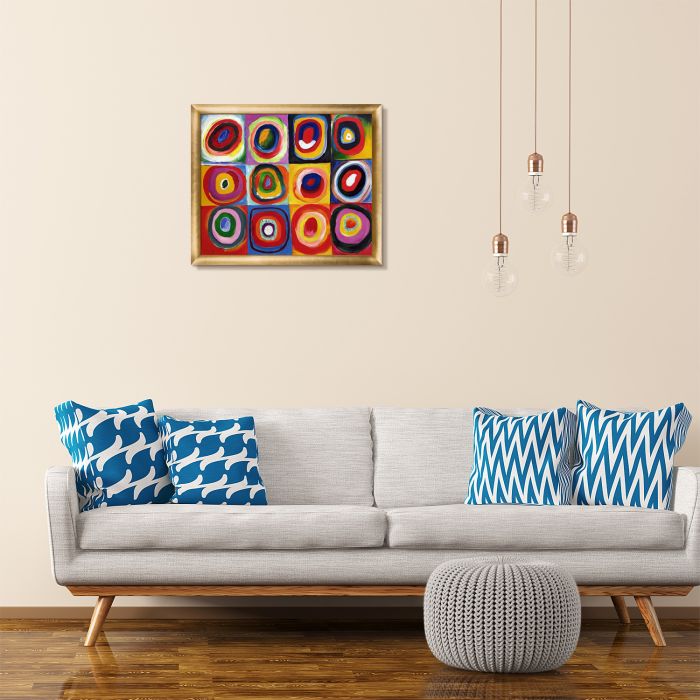 Farbstudie Quadrate Pre-Framed - Gold Luminoso Frame 20"X24"