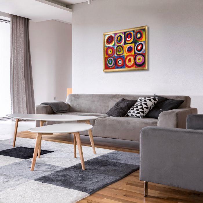 Farbstudie Quadrate Pre-Framed - Gold Luminoso Frame 20"X24"