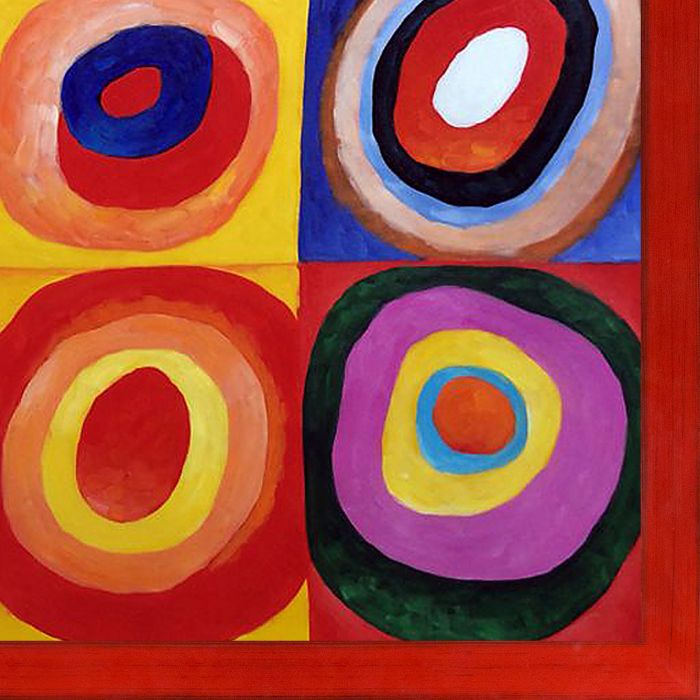 Farbstudie Quadrate Pre-Framed - Stiletto Red Frame 30" X 40"