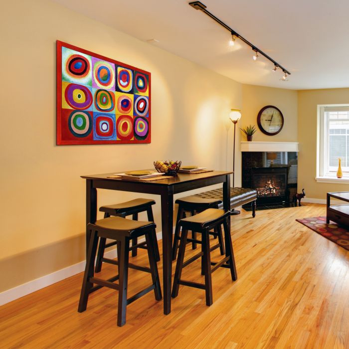 Farbstudie Quadrate Pre-Framed - Stiletto Red Frame 30" X 40"