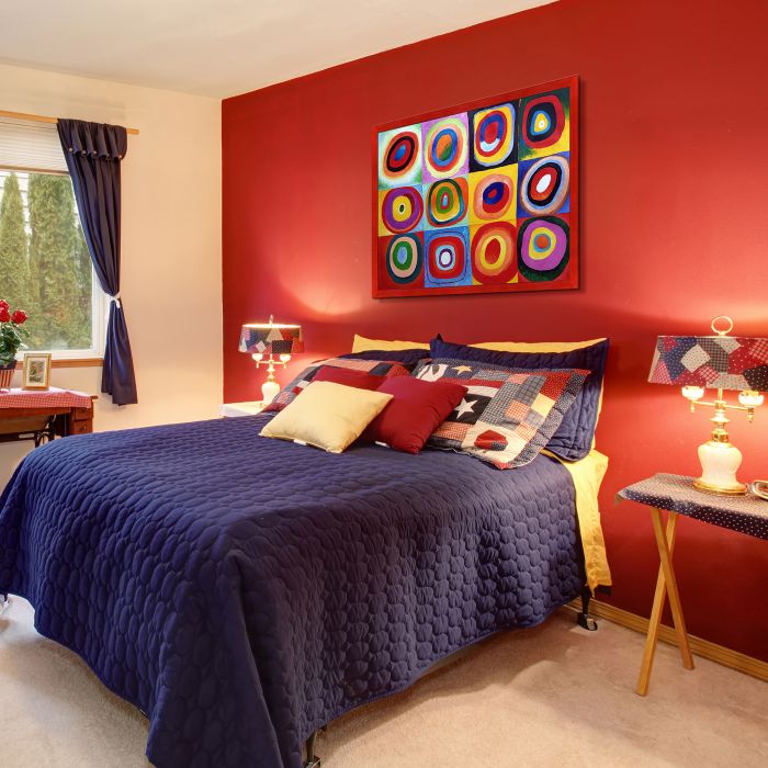 Farbstudie Quadrate Pre-Framed - Stiletto Red Frame 30" X 40"