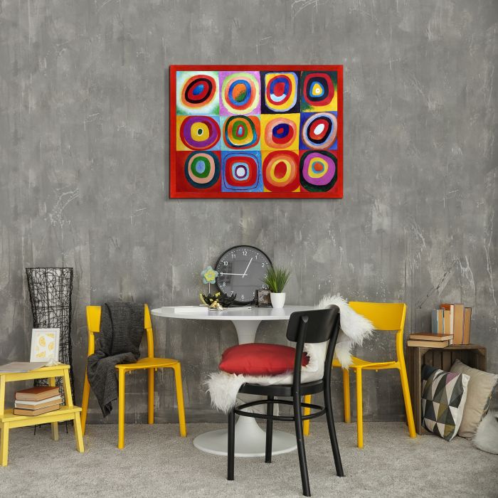 Farbstudie Quadrate Pre-Framed - Stiletto Red Frame 30" X 40"