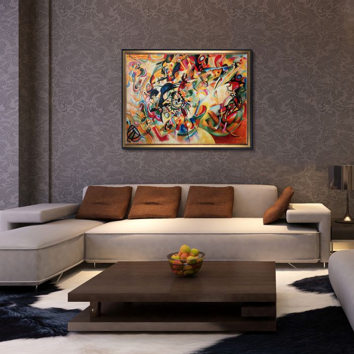 Composition VII, 1913 Pre-Framed - Piccino Luminoso and Black Wrap Custom Stacked Frame 30" X 40"