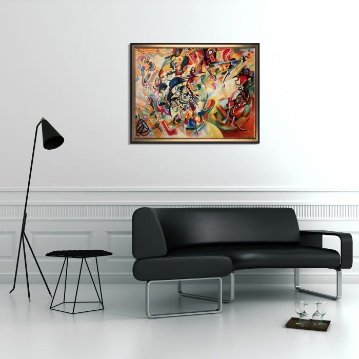 Composition VII, 1913 Pre-Framed - Piccino Luminoso and Black Wrap Custom Stacked Frame 30" X 40"