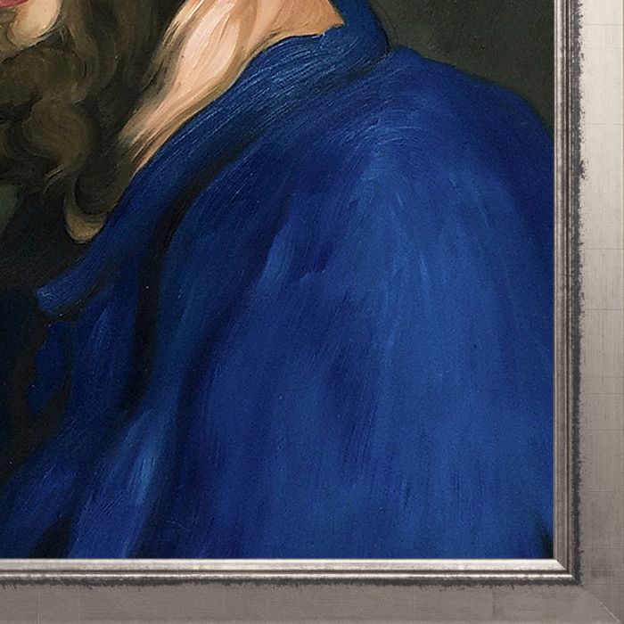 Self Portrait with a Pipe Pre-Framed - Burnished Silver Frame 20