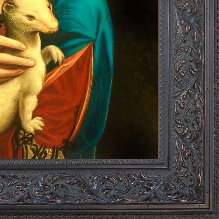 Lady With an Ermine Pre-Framed - Black Spanish Walnut Frame 20