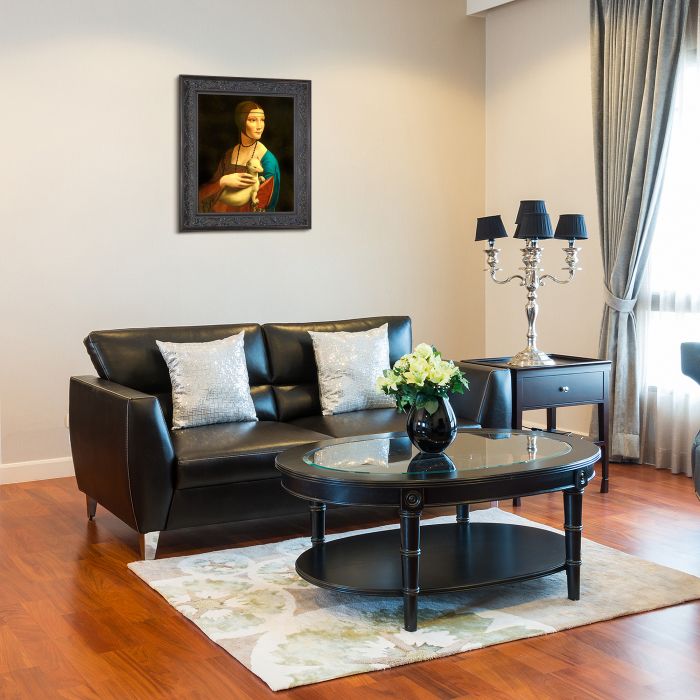 Lady With an Ermine Pre-Framed - Black Spanish Walnut Frame 20