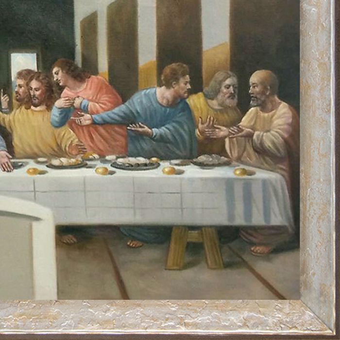 The Last Supper Pre-Framed - Silver Luna Frame 24"X36"