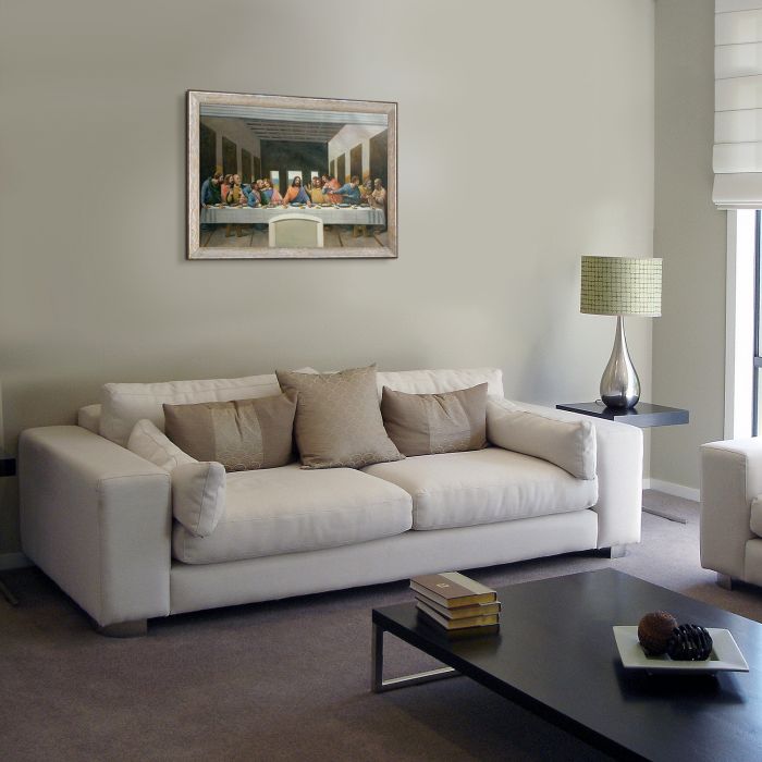 The Last Supper Pre-Framed - Silver Luna Frame 24"X36"