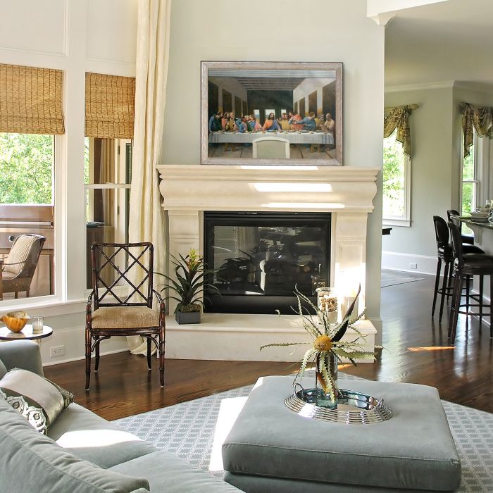 The Last Supper Pre-Framed - Silver Luna Frame 24"X36"