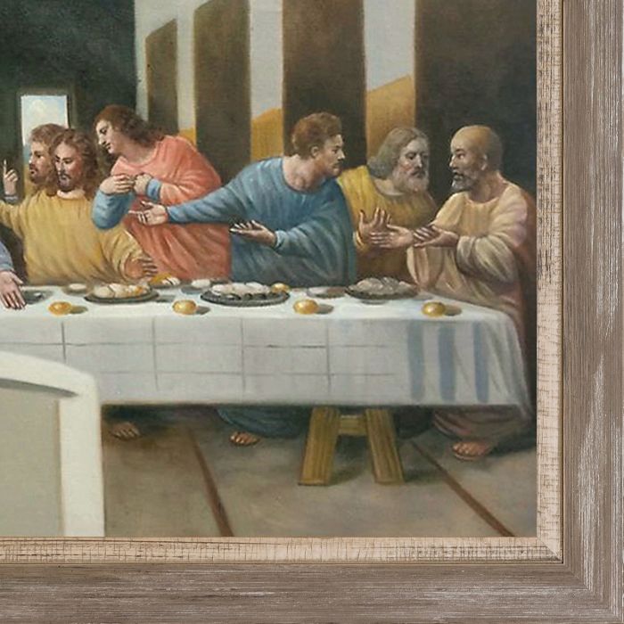 The Last Supper Pre-Framed - Miramar Distressed Charcoal Grey Frame 24" X 36"