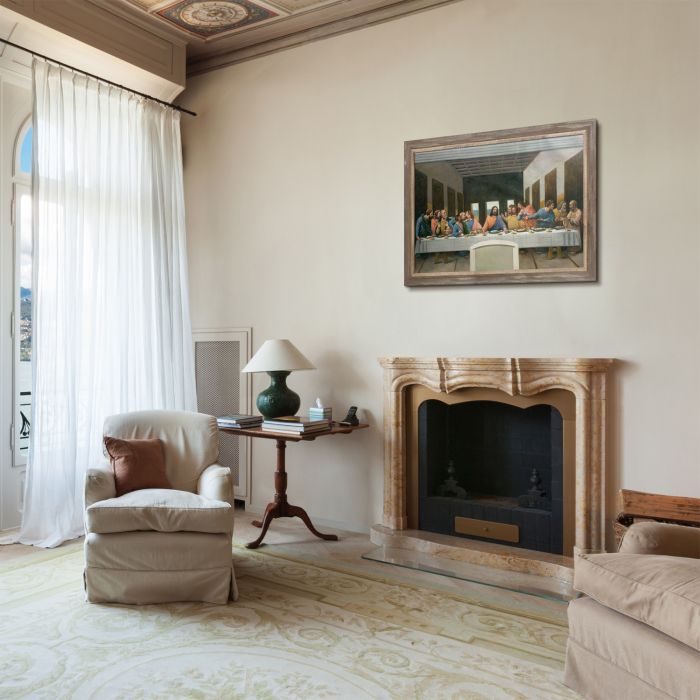 The Last Supper Pre-Framed - Miramar Distressed Charcoal Grey Frame 24" X 36"