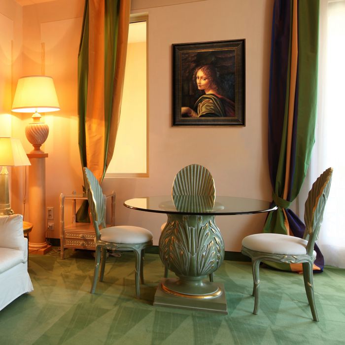 The Virgin of the Rocks (detail - young woman) Pre-Framed - Veine D'Or Bronze Scoop Frame 20"X24"