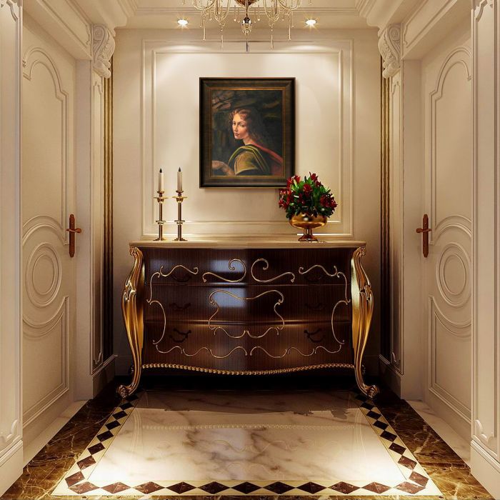 The Virgin of the Rocks (detail - young woman) Pre-Framed - Veine D'Or Bronze Scoop Frame 20"X24"