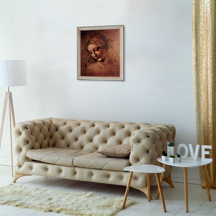 Female Head (La Scapigliata) Pre-Framed - Silver Luna Frame 20"X24"