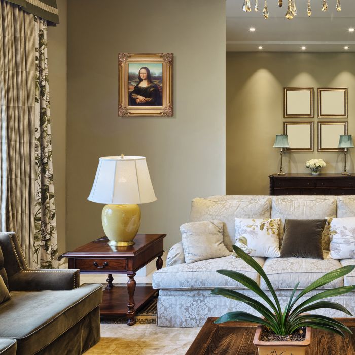 Mona Lisa Pre-framed - Renaissance Bronze 8 X 10 - Renaissance Bronze Frame 8"X10"