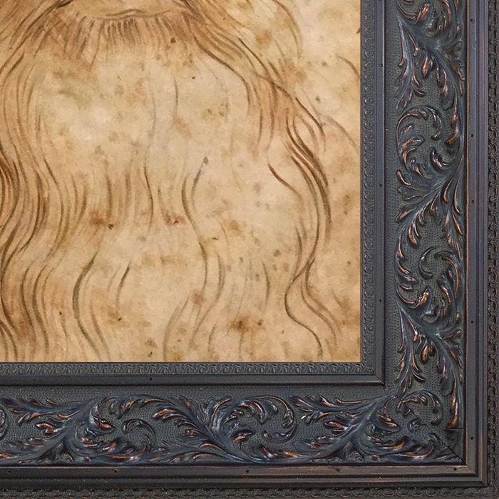 Portrait of a Man in Red Chalk Pre-Framed - Black Spanish Walnut Frame 20