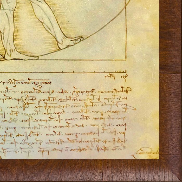 Vitruvian Man Pre-Framed - Panzano Olivewood Frame 20" X 24"