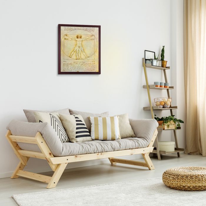 Vitruvian Man Pre-Framed - Open Grain Mahogany 20" X 24"