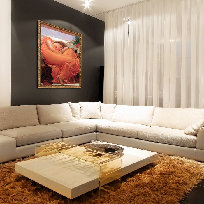 Flaming June Pre-Framed - Versailles Gold Frame 30" X 40"