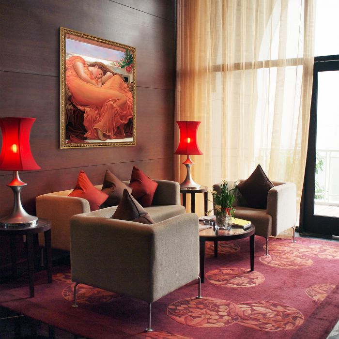 Flaming June Pre-Framed - Versailles Gold Frame 30" X 40"