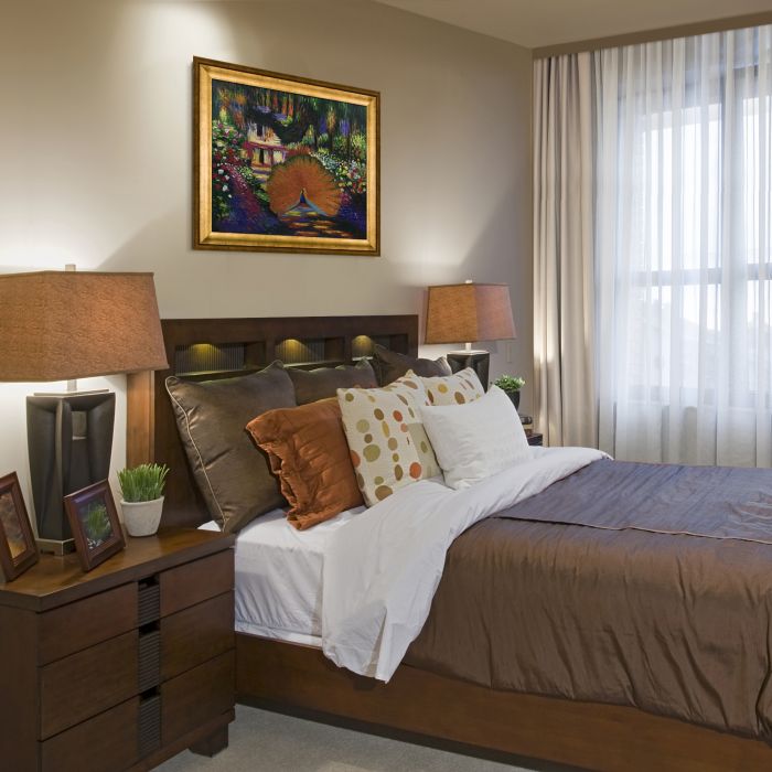 Peacock in the Artist's Garden Pre-Framed - Athenian Gold Frame 20"X24"