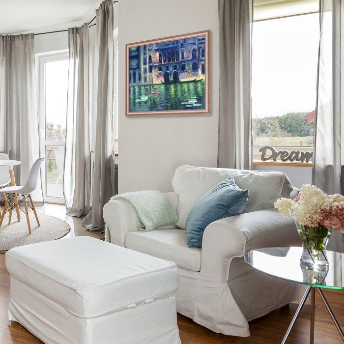 Lilypads in the Palazzo da Mula Pre-Framed - Rose Gold Classico Frame 20" X 24"