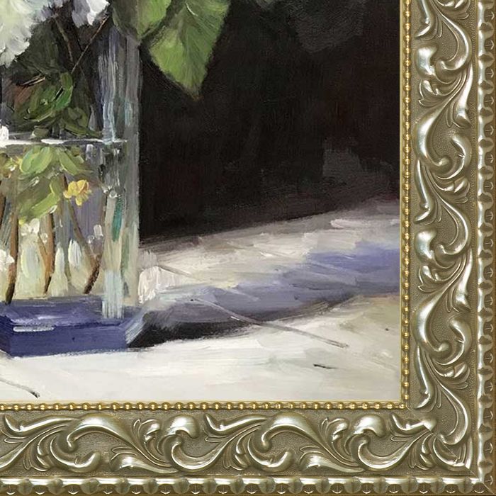 Butterfly and Lilacs Pre-Framed - Rococo Silver 20"X24"