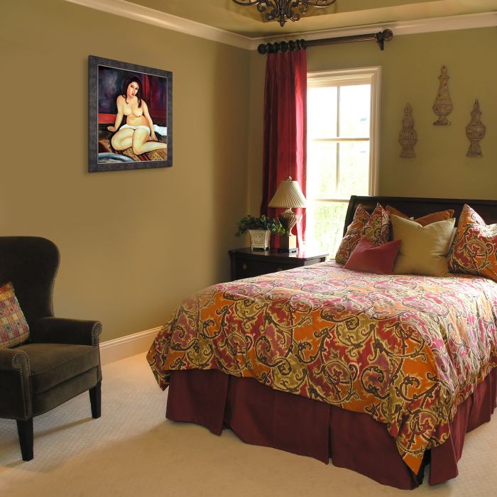 Seated Nude, 1917 with Suede Premier Frame - Suede Premier Frame 20"X24"